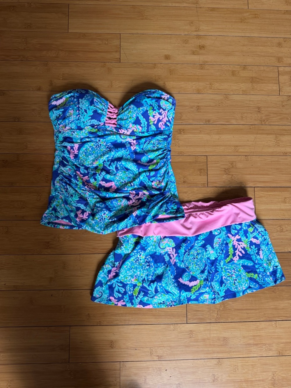 Lilly Pulitzer blue turtle Corsica tankini, swimsuit 8/10 never worn